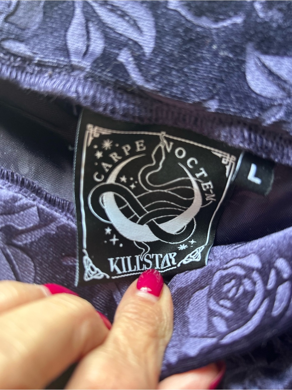 Killstar Women's Dark Purple Velvet Lace-Up Pencil Skirt Size Large - Picture 2 of 5